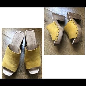 Top shop yellow wooden heels